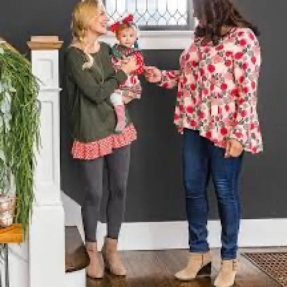 Matilda Jane Mistletoe Magic Make Believe Top Size Medium Peplum Long Sleeve - Picture 2 of 10